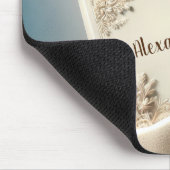 Tropische huwelijksuitnodiging op een strand muismat (Hoek)