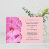 Tropische huwelijksuitnodiging (roze) kaart (Staand voorkant)