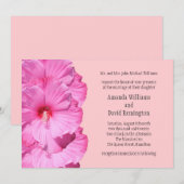 Tropische huwelijksuitnodiging (roze) kaart (Voorkant / Achterkant)