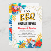 Tropische 'I DO BBQ' Koppels Douche Kaart (Voorkant / Achterkant)