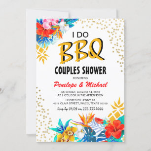 Tropische 'I DO BBQ' Koppels Douche Kaart