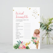 Tropische ijscrème Word Scramble Vrijgezellenfeest (Staand voorkant)