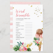 Tropische ijscrème Word Scramble Vrijgezellenfeest (Voorkant / Achterkant)