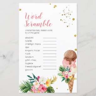 Tropische ijscrème Word Scramble Vrijgezellenfeest