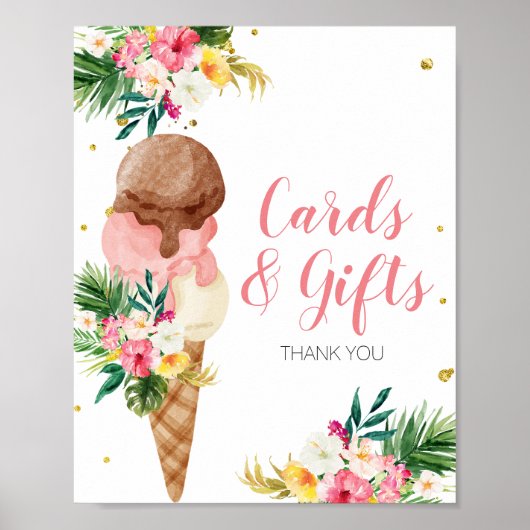 Tropische ijskaarten en cadeaus poster (Voorkant)