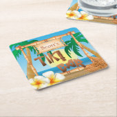 Tropische iki balk personaliseren kartonnen onderzetters (Schuin)