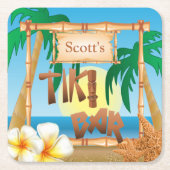 Tropische iki balk personaliseren kartonnen onderzetters (Voorkant)