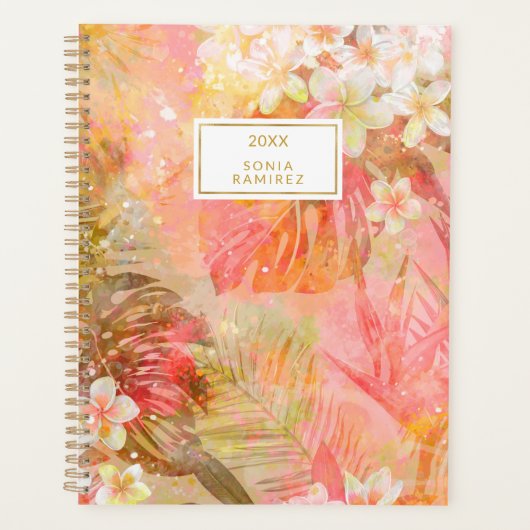 Tropische illusies Waterverf palm blaast Floral Planner (Voorkant)