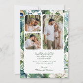 Tropische Indiase pauw bloemenbruiloft Bedankkaart (Achterkant)