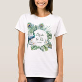 Tropische Indiase pauw bloemenbruiloft bruid te wo T-shirt (Voorkant)