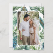 Tropische Indiase pauw bloemenbruiloft Save The Date (Achterkant)