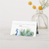 Tropische Indiase pauw veer bruiloft Plaatskaartje (Voorkant)