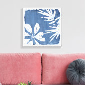 Tropische indigoindrukken - Tropische groen Canvas Afdruk (Insitu (Woonkamer))