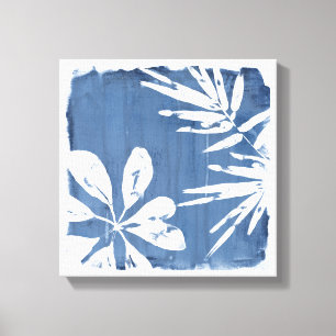 Tropische indigoindrukken - Tropische groen Canvas Afdruk