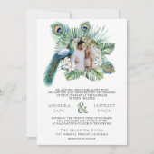 Tropische Indische Peacock Bloemen Alles in Een Br Kaart (Voorkant)