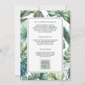 Tropische Indische Peacock Bloemen Alles in Een Br Kaart (Achterkant)