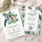 Tropische Indische Peacock Bloemen Alles in Een Br Kaart