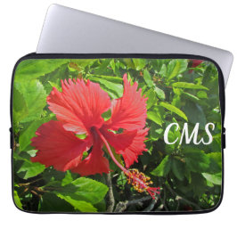 Tropische Initialen van de bloem Laptop Sleeve
