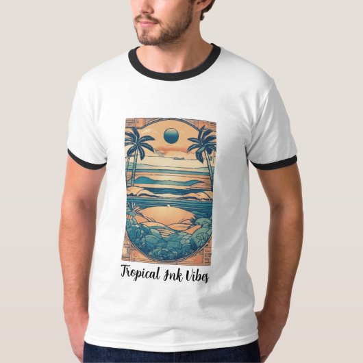 Tropische inkt vibes t-shirt (Voorkant)