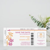 Tropische instapkaart Opslaan datumuitnodigingen Save The Date (Staand voorkant)