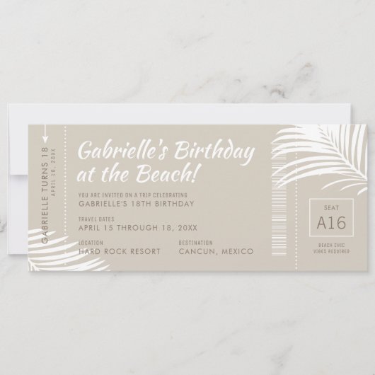 Tropische instapkaart roze reisweg kaart (Voorkant)