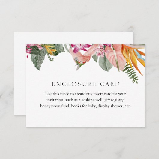 Tropische Insteekaartomslag Informatiekaartje (Voorkant / Achterkant)