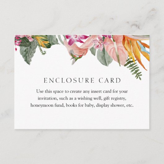 Tropische Insteekkaartomslag Informatiekaartje (Voorkant)