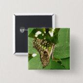 Tropische Iridescent Green Butterfly Button (Voorkant /achterkant)