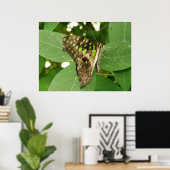 Tropische Iridescent Green Butterfly Print (Thuiskantoor)