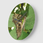 Tropische Iridescent Green Butterfly Wall klok (Hoek)