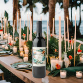 tropische irisatie wijn etiket