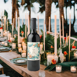 tropische irisatie wijn etiket