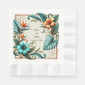 Tropische iriscentie bedacht lunch servet (Voorkant)
