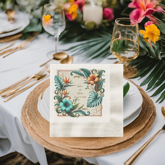 Tropische iriscentie bedacht lunch servet