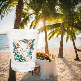 Tropische iriscentie bedrukt shot glas