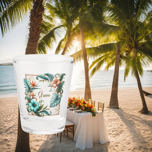 Tropische iriscentie bedrukt shot glas