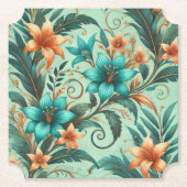 tropische iriserend kartonnen onderzetters (Voorkant)