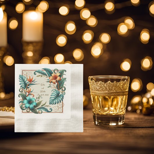 Tropische iriserende cocktail servet