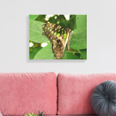 Tropische iriserende groene vlinder canvasprint canvas afdruk (Insitu (Woonkamer))