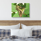 Tropische iriserende groene vlinder canvasprint canvas afdruk (Insitu (Slaapkamer))