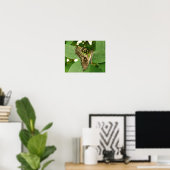 Tropische Iriserende Groene Vlinderprint Poster (Thuiskantoor)