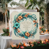 Tropische iriserende ronde Lijst bruiloft uitnodig Feestdagenkaart