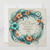 Tropische iriserende ronde Lijst bruiloft uitnodig Feestdagenkaart (Voorkant)