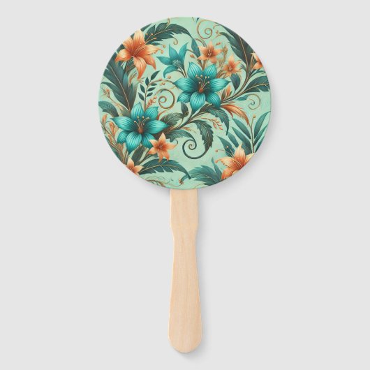 Tropische iriserende ventilatoren handwaaier (Voorkant)