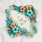 Tropische iriserende voorkeurtags bedankjes labels (Voorkant)