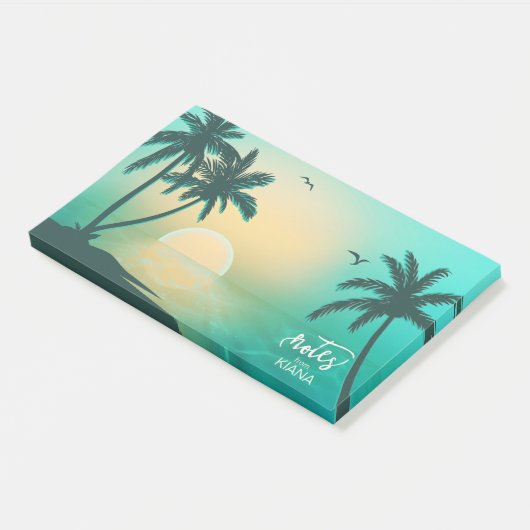 Tropische isle Sunrise Blauwgroen ID581 Post-it® Notes (Schuin)