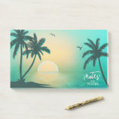 Tropische isle Sunrise Blauwgroen ID581 Post-it® Notes (Op bureau)