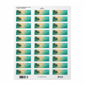 Tropische isle Sunrise Bride-to-be Blauwgroen ID58 Etiket (Full Sheet)