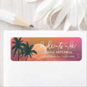 Tropische isle Sunrise Bride-to-be roze ID581 Etiket (Insitu)