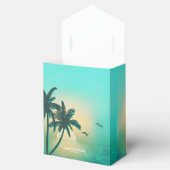Tropische isle Sunrise Love en Bedankt Blauwgroen Bedankdoosjes (Geopend)